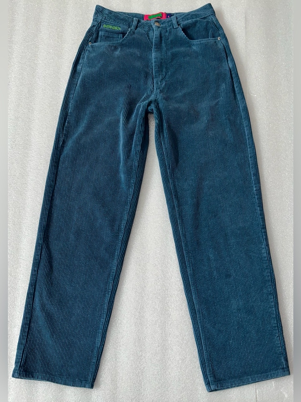 Empyre Teal Corduroy Straight-Leg Pants Size 4
